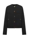 Totême Black Cashmere Blend Knit Cardigan In Black