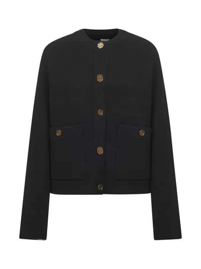 Totême Black Cashmere Blend Knit Cardigan