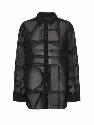 Totême Black Classic Crochet Shirt