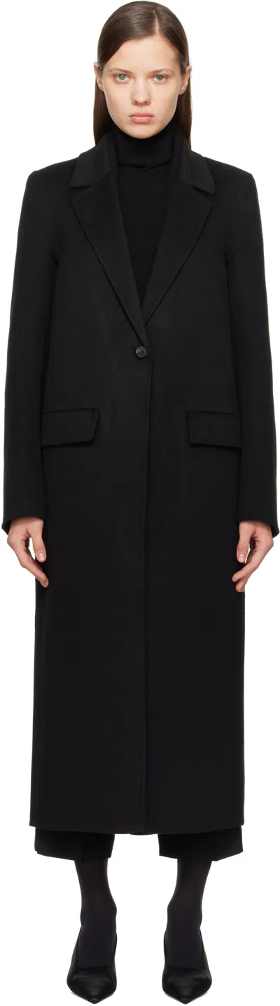 Totême Black Classic Doublé Coat In Black 001