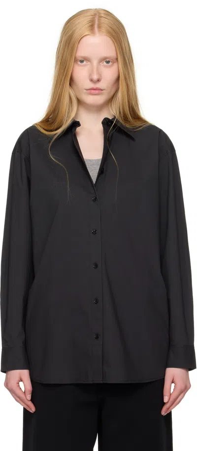 Totême Black Classic Tumbled Shirt