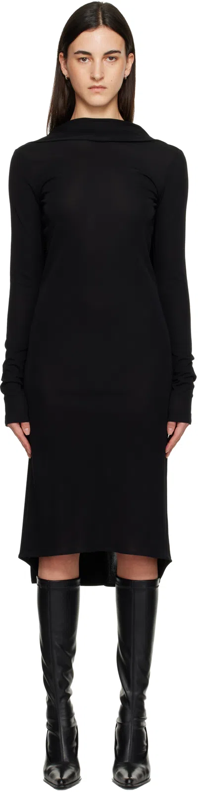 Totême Black Cocoon Cape Midi Dress