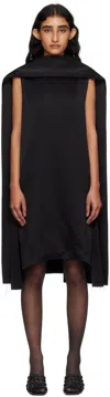 Totême Black Cocoon Scarf Minidress In Black
