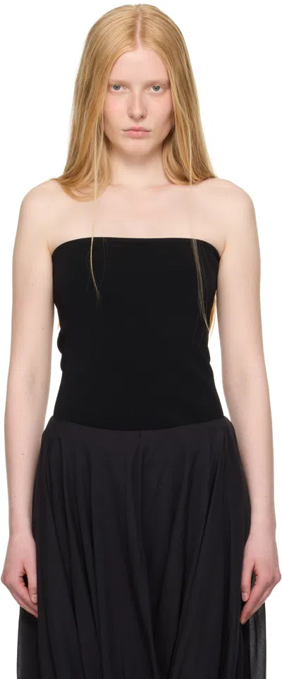 Totême Black Compact Knit Tube Top
