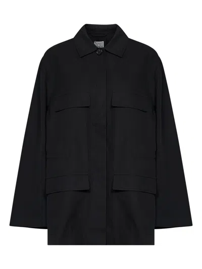 Totême Drawstring-waist Pocket-detail Jacket In Black