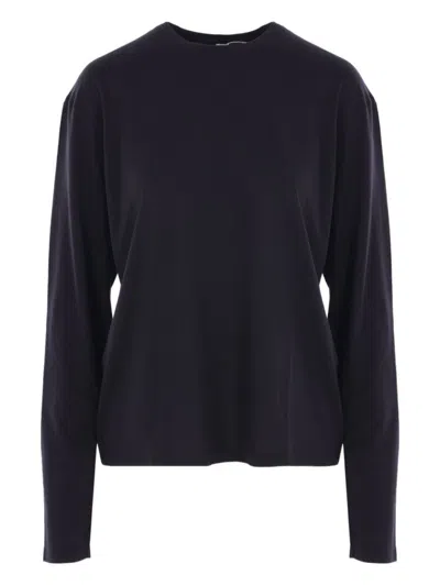 TOTÊME BLACK COTTON BLEND T-SHIRT