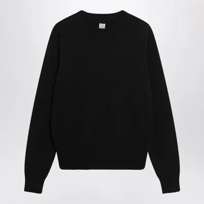 Totême Toteme Black Cotton Crew Neck Jumper