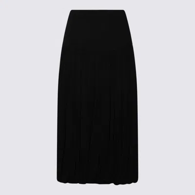 Totême Black Cotton Midi Skirt