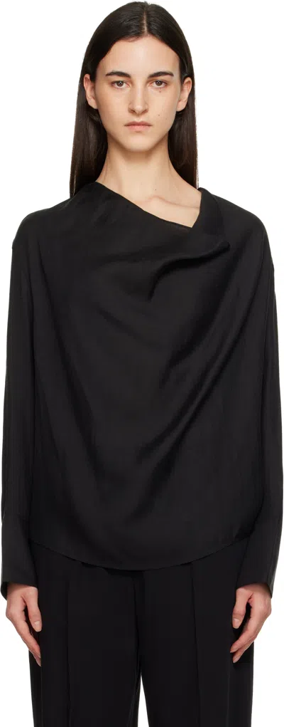 Totême Black Cowl Blouse