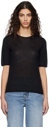 Totême Black Crewneck T-shirt In 200 Black