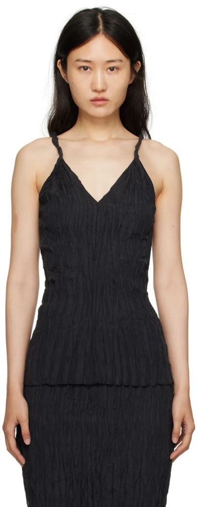 Totême Black Crinkled Camisole In 200 Black