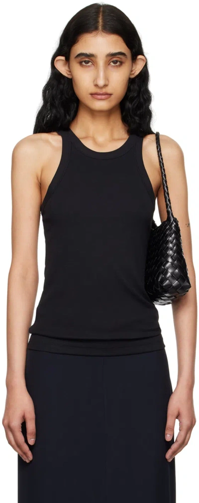 Totême Black Curved Tank Top In 200 Black