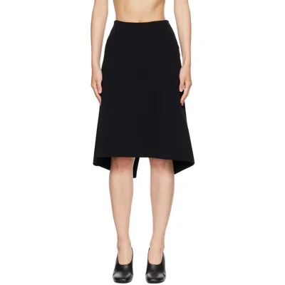 Totême Black Dipped Knit Midi Skirt
