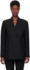 Totême Toteme Double Breasted Recycled Wool Blazer In 200 Black