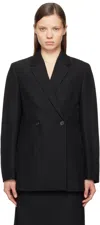 Totême Toteme Double Breasted Recycled Wool Blazer In Black 001