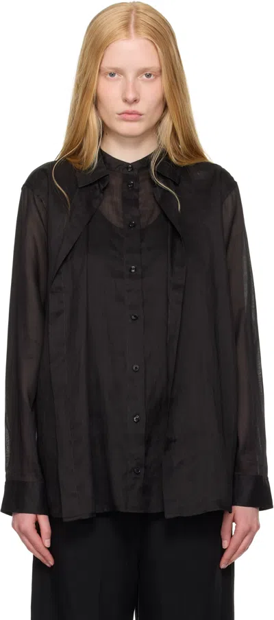 Totême Black Double Collar Shirt