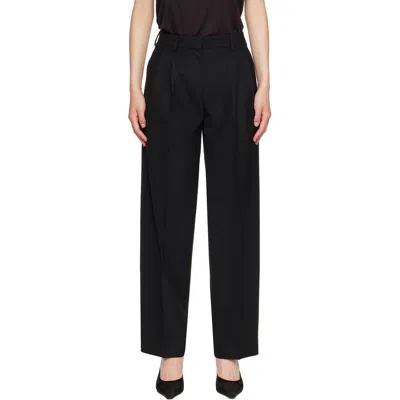Totême Black Double-pleated Tailored Trousers In Multi