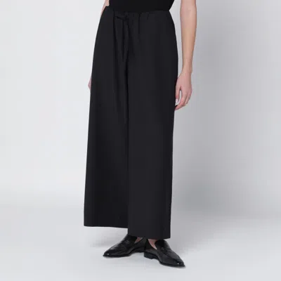 Totême Black Drawstring Wool Trousers