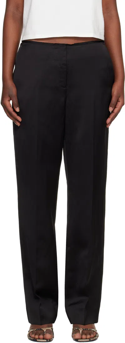 Totême Black Easy Raw Edge Trousers