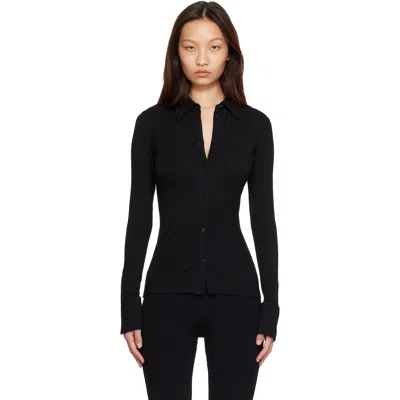 Totême Black Fitted Jersey Shirt