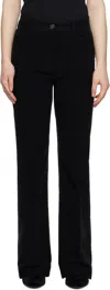 Totême Black Flared Moleskin Trousers In Black 001