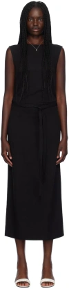 Totême Black Fluid Tie-waist Maxi Dress In 001 Black