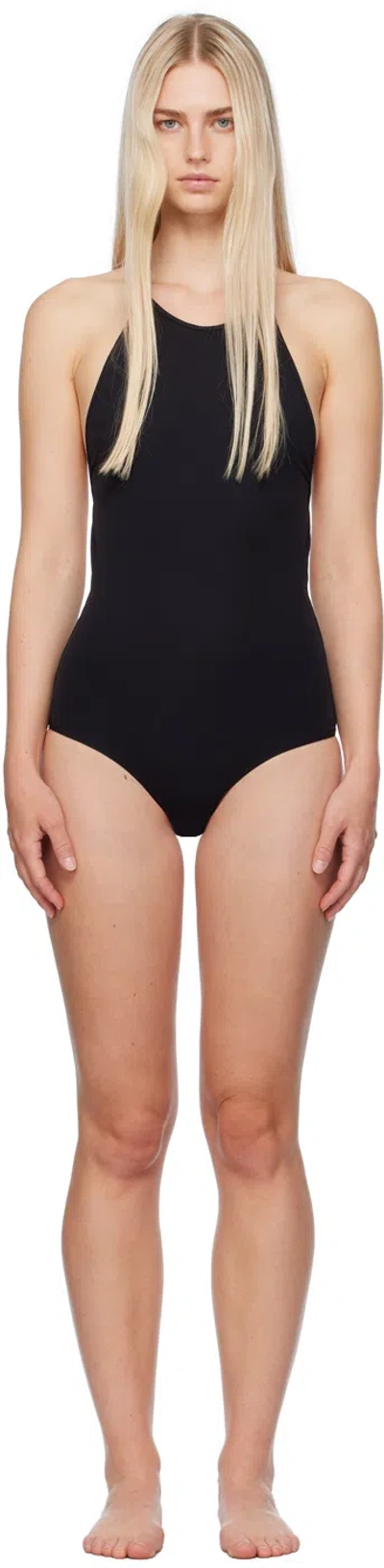 Totême Black High Neck One-piece In 001 Black