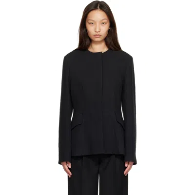 Totême Black Jacquard Cotton Blazer