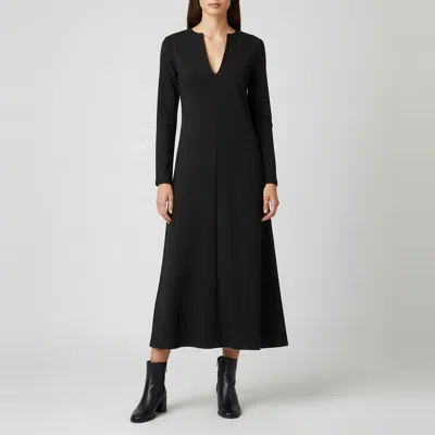 Pre-owned Totême Black Jersey Deep V-neck Amaya Midi Dress L