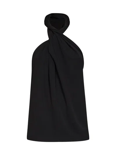 Totême Toteme Twisted Jersey Halter Top In Black