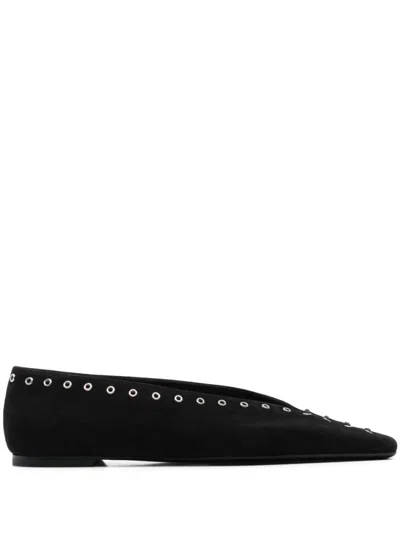 TOTÊME BLACK LACE-UP BALLET FLATS