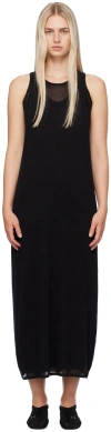 Totême Black Layered Maxi Dress In 001 Black
