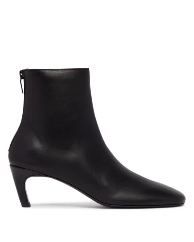 Totême Black Leather Ankle Boots In Multi