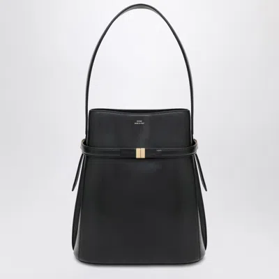 Totême Toteme Black Leather Bucket Bag With Strap