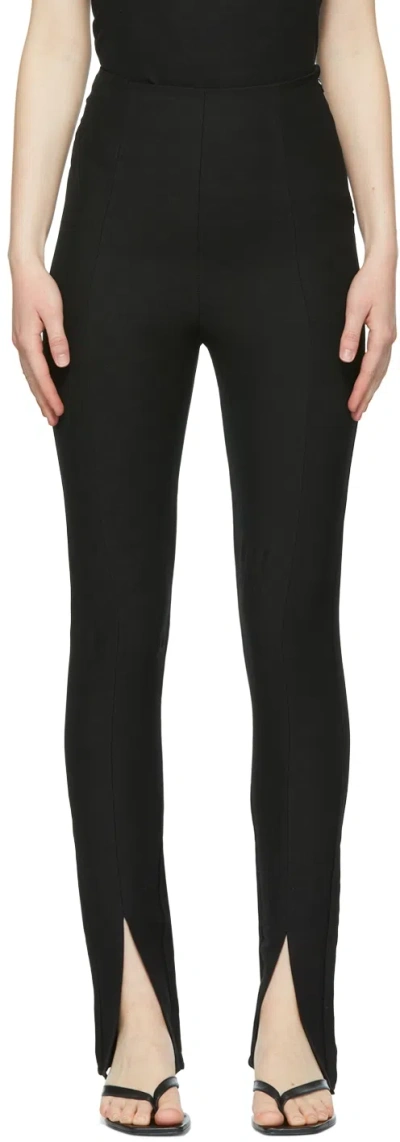Totême Black Linen Trousers In 200 Black