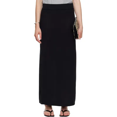 Totême Black Long Knit Maxi Skirt