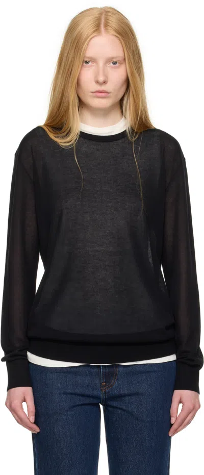 Totême Black Long-sleeve Knit T-shirt
