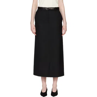 Totême Black Low-waist Straight Maxi Skirt