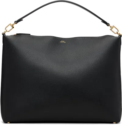 Totême Black Medium Bevel Grained-leather Bag