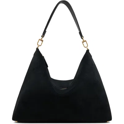 Totême Black Medium Bevel Suede Bag In Blue