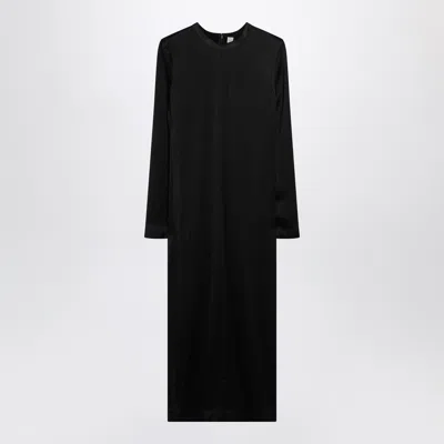 Totême Toteme Black Midi Dress In Lustrous Viscose