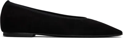 TOTÊME BLACK MINIMALIST SUEDE BALLERINA FLATS