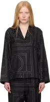 Totême Toteme Logo-embroidered Silk-satin Shirt In Black