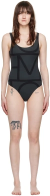 Totême Toteme Monogram Swimsuit In Black