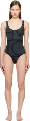 Totême Black Monogram Swimsuit In Black Monogram 925