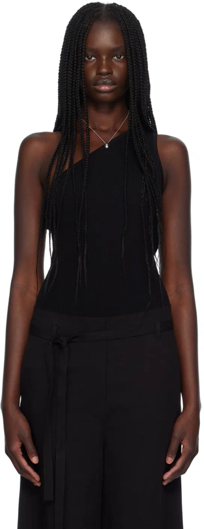 Totême Black One-shoulder Tank Top In 200 Black