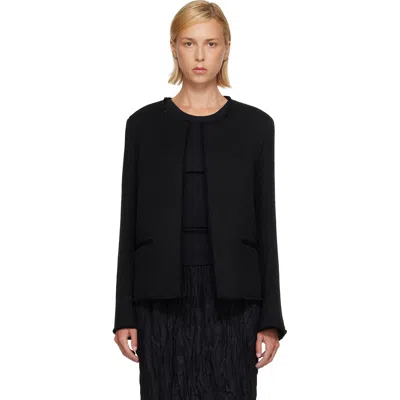 Totême Black Open-front Bouclé Blazer
