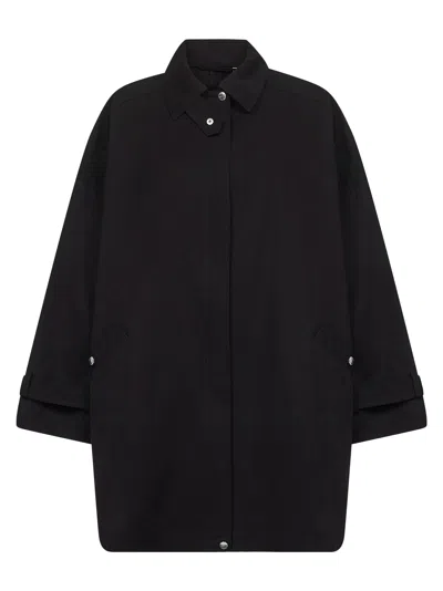 Totême Black Organic Cotton Oversized Trench Jacket