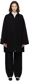 Totême Toteme Women Black Organic Cotton Oversized Trench Jacket