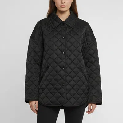 Pre-owned Totême Black Quilted Synthetic Collared Oversized Jacket M